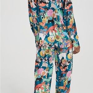 Karen Mabon Women's Fancy Dress Dogs Pajama Set